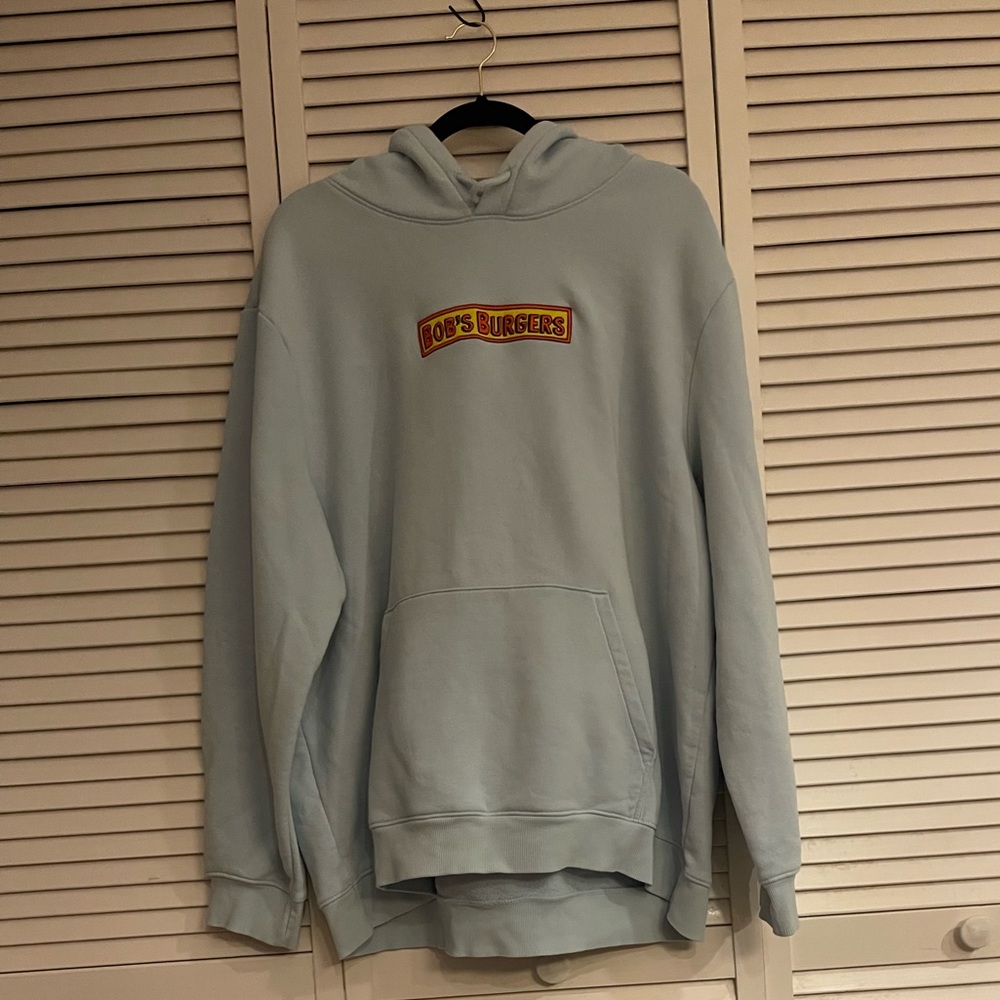 H&M Light Blue Hoodie with Graphic Print of Bobs Burgers - Picture 7 of 7